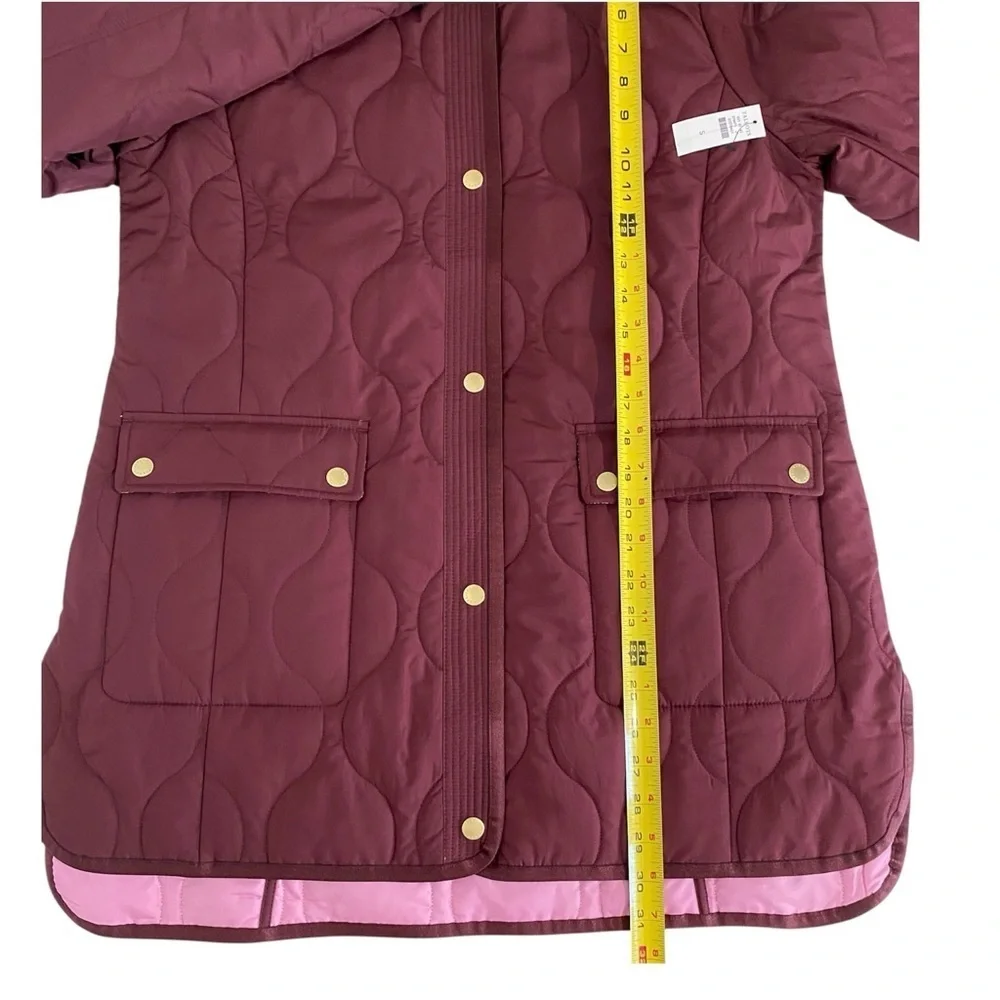 Talbots New Burgundy Quilted Barn Coat Small